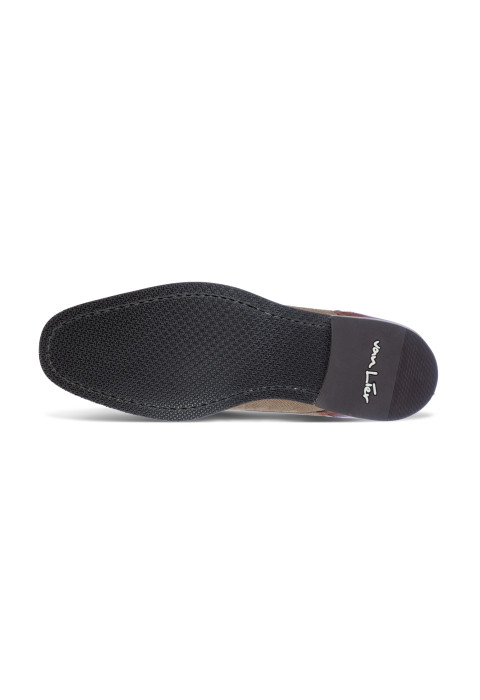 Taupe suède Amalfi halfhoge veterschoen