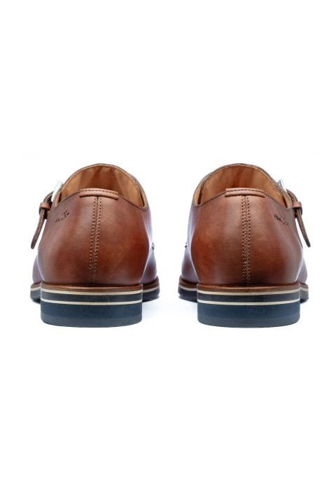 Licht cognac gladleren Amalfi gespschoen