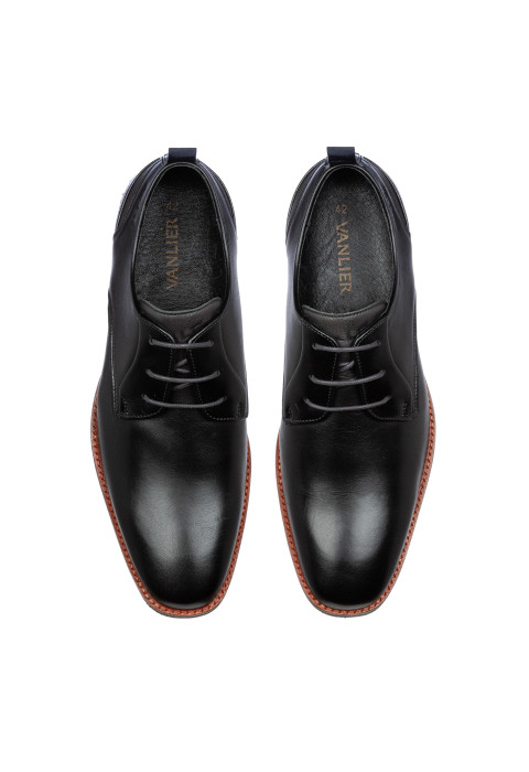 Zwart gladleren Amalfi veterschoen