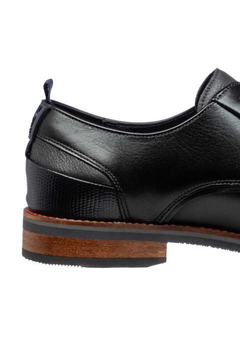 Zwart gladleren Amalfi veterschoen