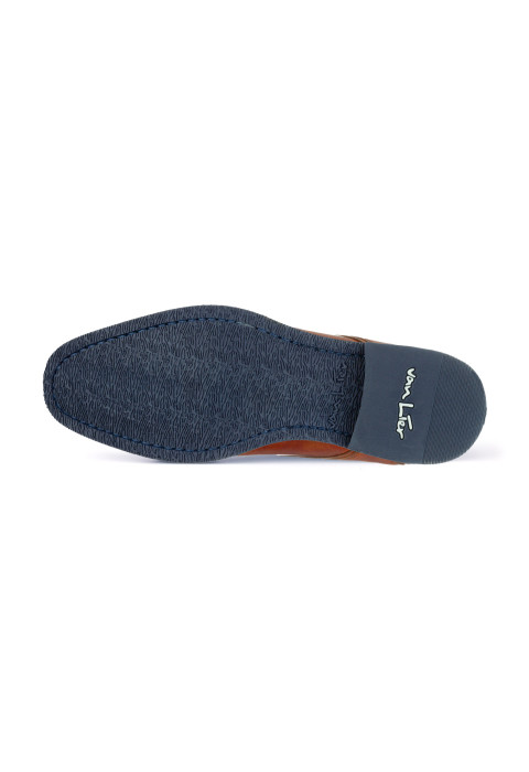 Cognac gladleren Amalfi halfhoge veterschoen