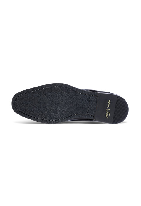 Zwart gladleren Amalfi halfhoge veterschoen