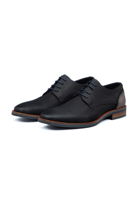 Zwart gladleren Amalfi veterschoen