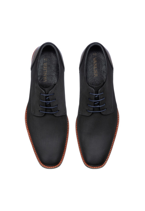 Zwart gladleren Amalfi veterschoen