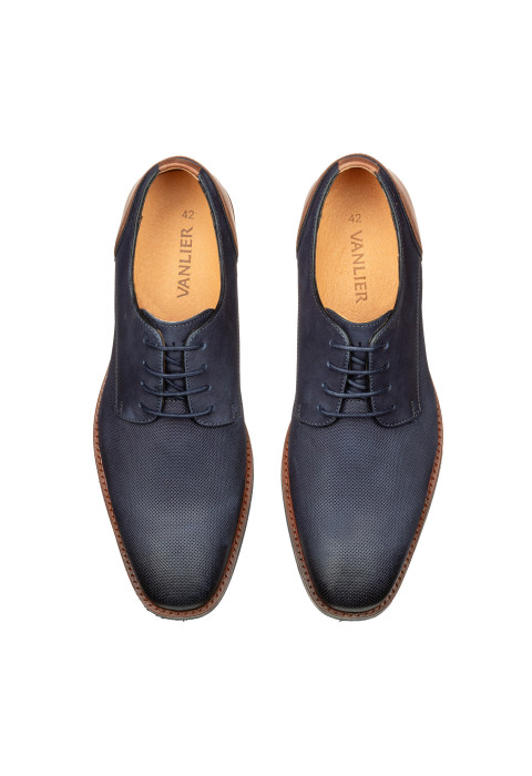 Navy blauw nubuck Amalfi veterschoen