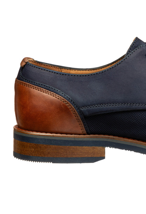 Navy blauw nubuck Amalfi veterschoen