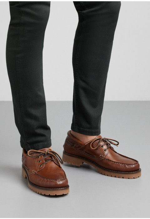Bruin cognac gladleren Baylands boot