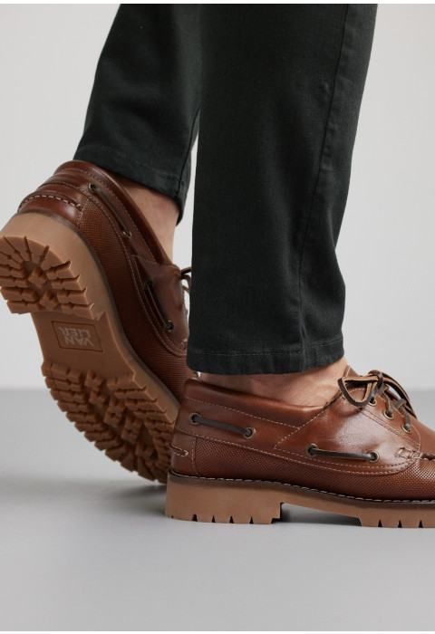 Bruin cognac gladleren Baylands boot