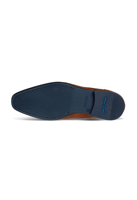 Licht cognac gladleren Erasmo halfhoge veterschoen