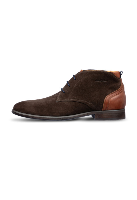 T-moro suede Erasmo halfhoge veterschoen