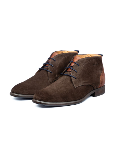 T-moro suede Erasmo halfhoge veterschoen