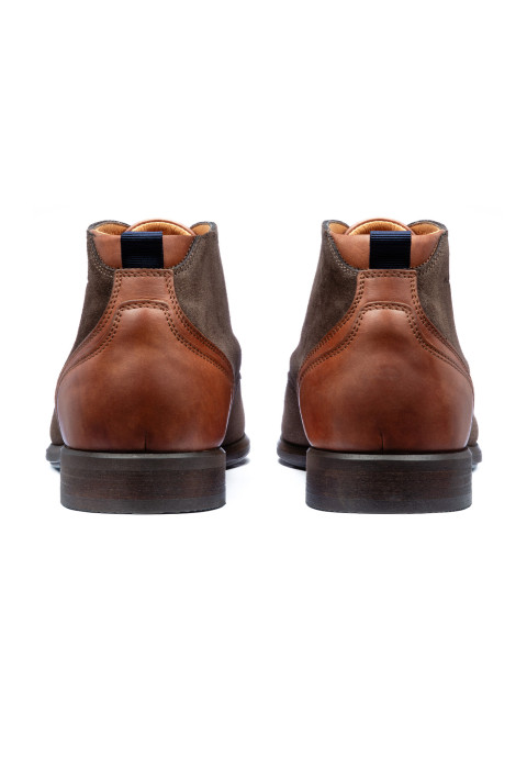 T-moro suede Erasmo halfhoge veterschoen