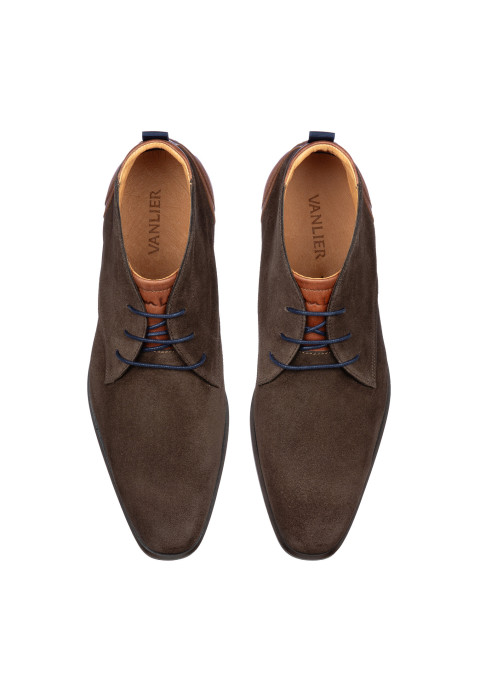 T-moro suede Erasmo halfhoge veterschoen