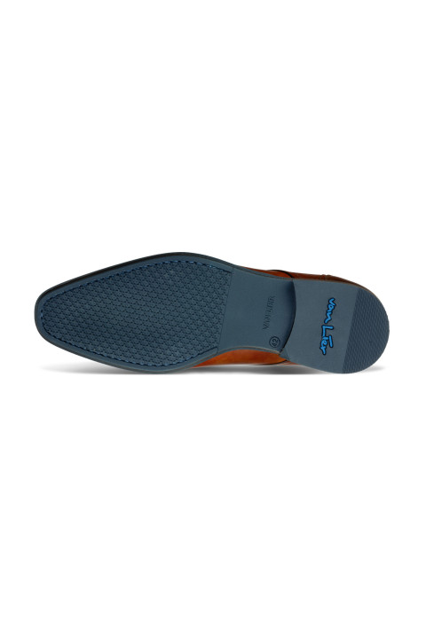 Cognac gladleren Erasmo veterschoen