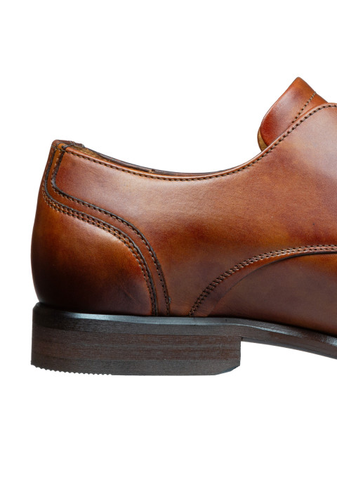 Cognac gladleren Erasmo veterschoen