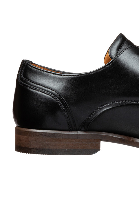 Zwart gladleren Erasmo veterschoen