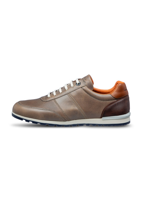 Taupe gladleren Anzano sneaker