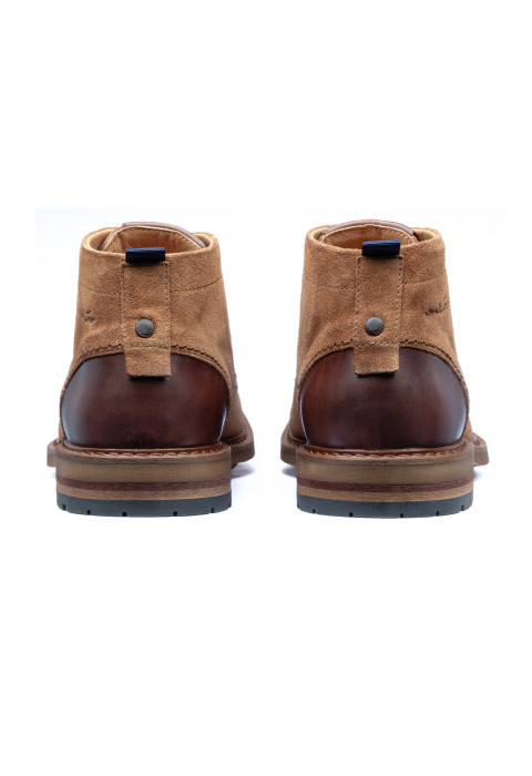 Roest cognac suède Dino halfhoge veterschoen