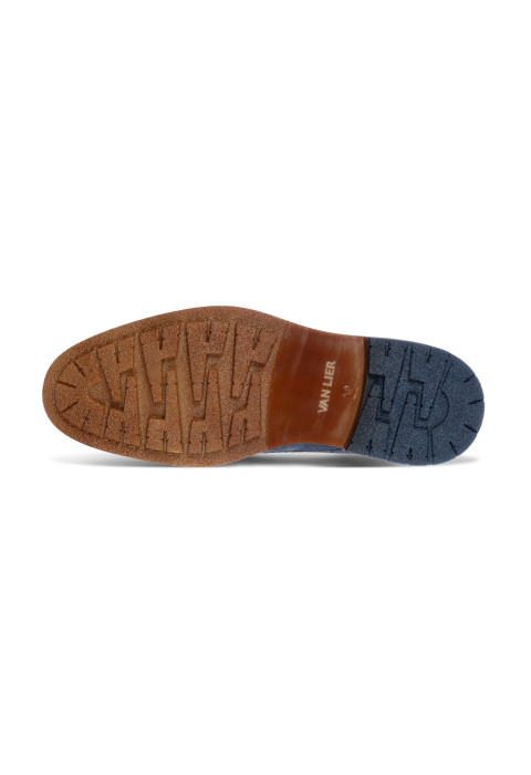 Metal blauw suède dino halfhoge veterschoen