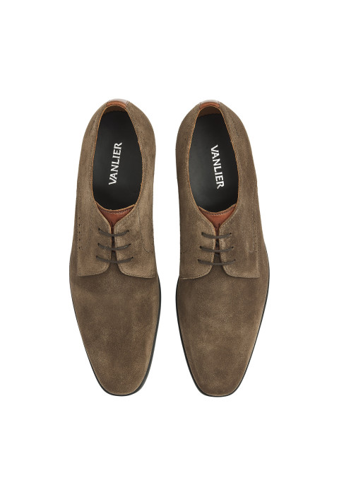 Taupe suede Portofino veterschoen