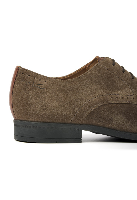 Taupe suede Portofino veterschoen