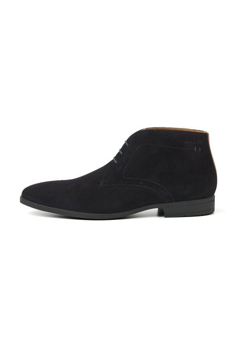 Navy suede Portofino halfhoge veterschoen