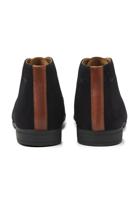 Navy suede Portofino halfhoge veterschoen