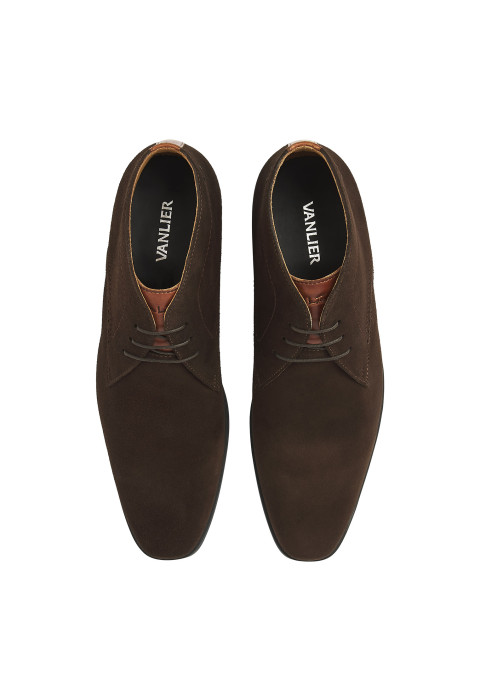 Testa di Moro bruin suede Portofino halfhoge veterschoen