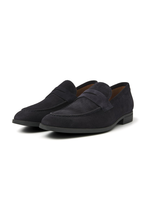 Navy suede Portofino loafer
