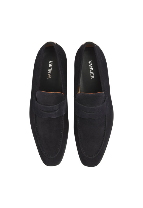 Navy suede Portofino loafer