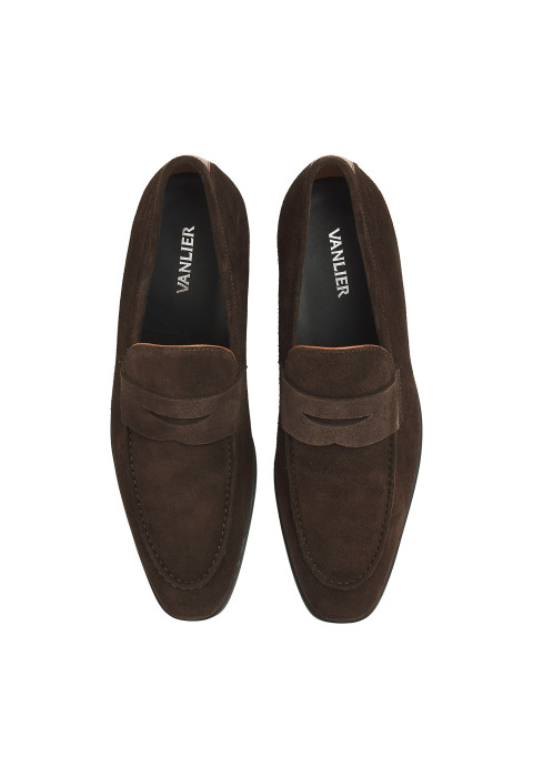 Testa di Moro bruin suède Portofino loafer