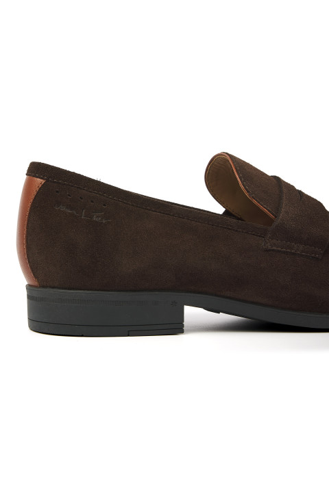 Testa di Moro bruin suède Portofino loafer
