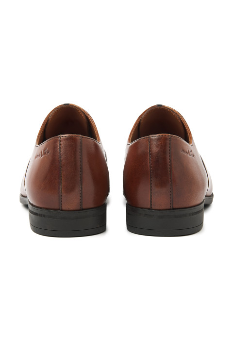 Cognac gladleren Portofino veterschoen