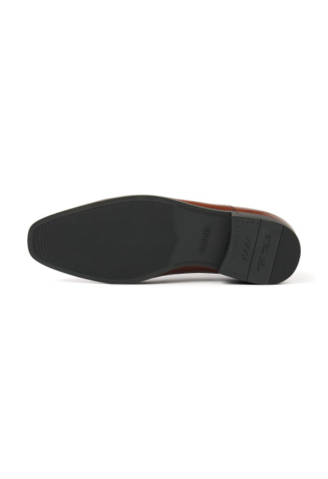 Cognac gladleren Portofino veterschoen