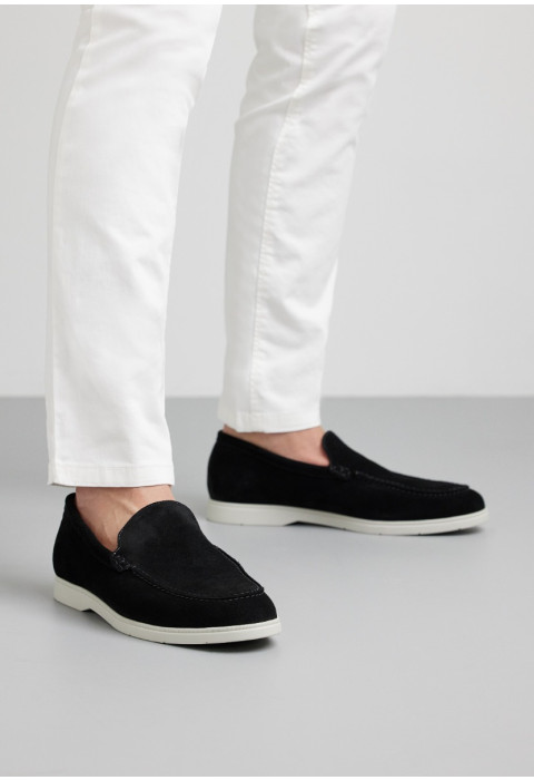Zwart suède Ascona loafer