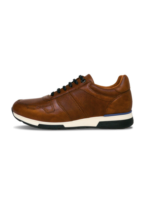 Licht cognac gladleren Positano sneaker