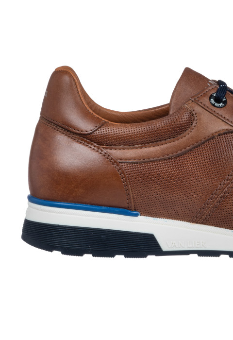 Licht cognac gladleren Positano sneaker