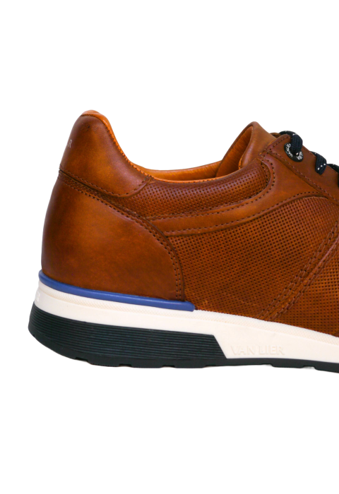 Licht cognac gladleren Positano sneaker