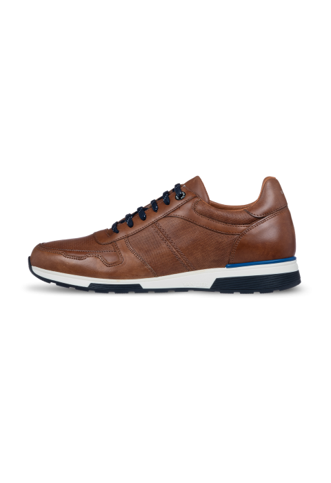 Licht cognac gladleren Positano sneaker