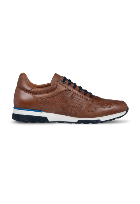 Licht cognac gladleren Positano sneaker