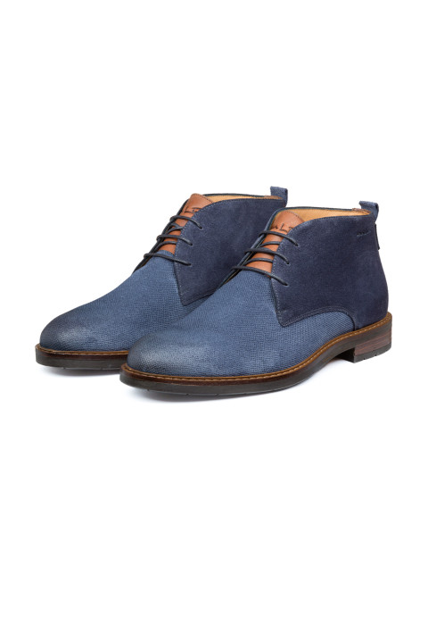 metal blauw suede Boston boot