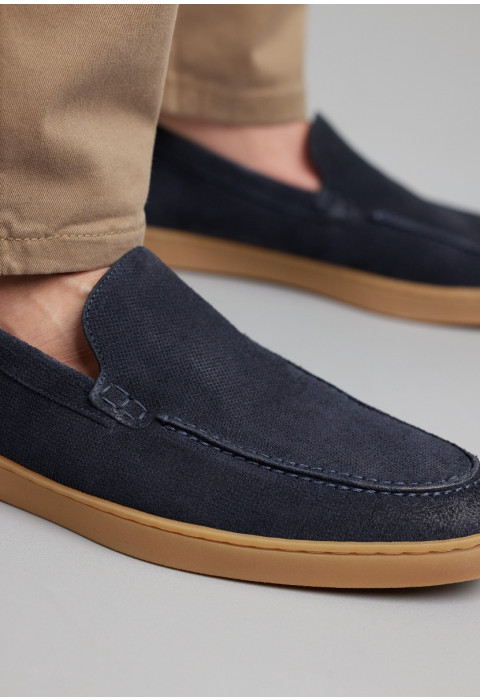 Navy suède Lugano loafer