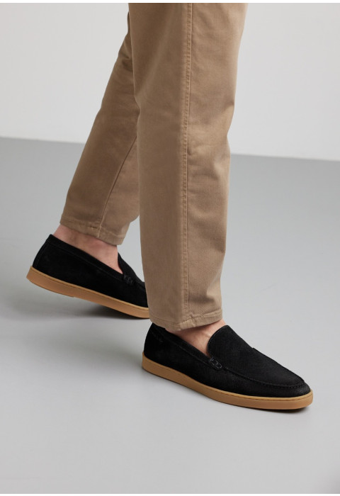 Zwart suède Lugano loafer