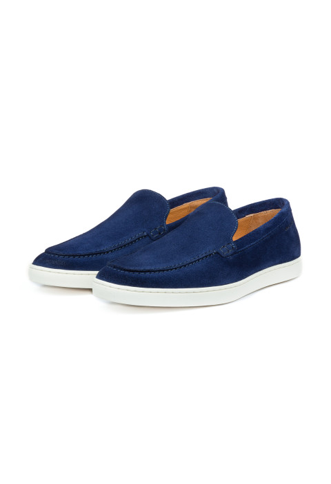 Blauw suède Lugano loafer
