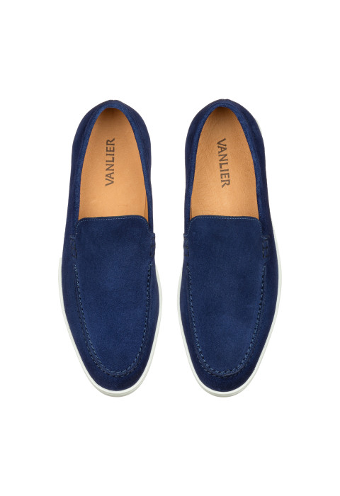 Blauw suède Lugano loafer