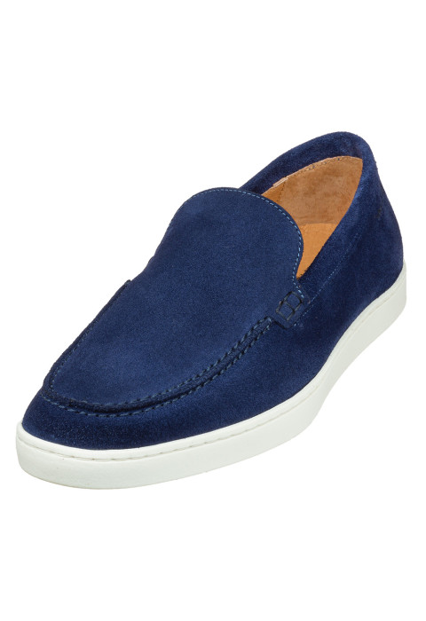 Blauw suède Lugano loafer