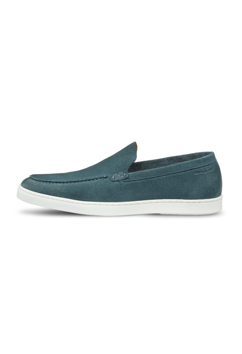 Petrol blauw suède Lugano loafer