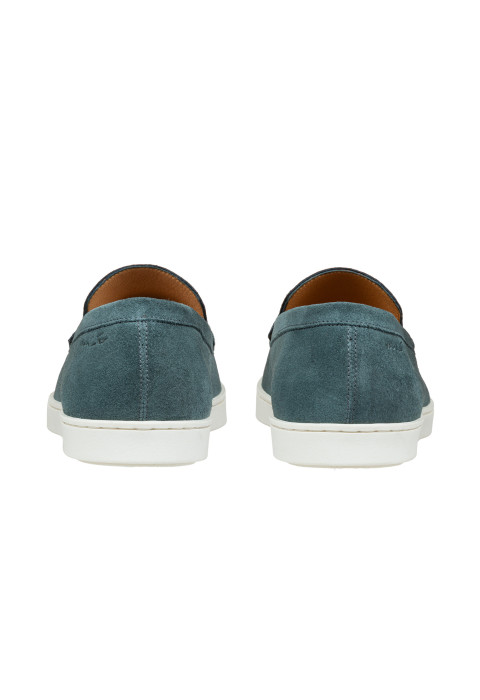 Petrol blauw suède Lugano loafer