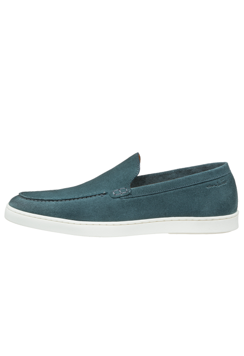 Petrol blauw suède Lugano loafer