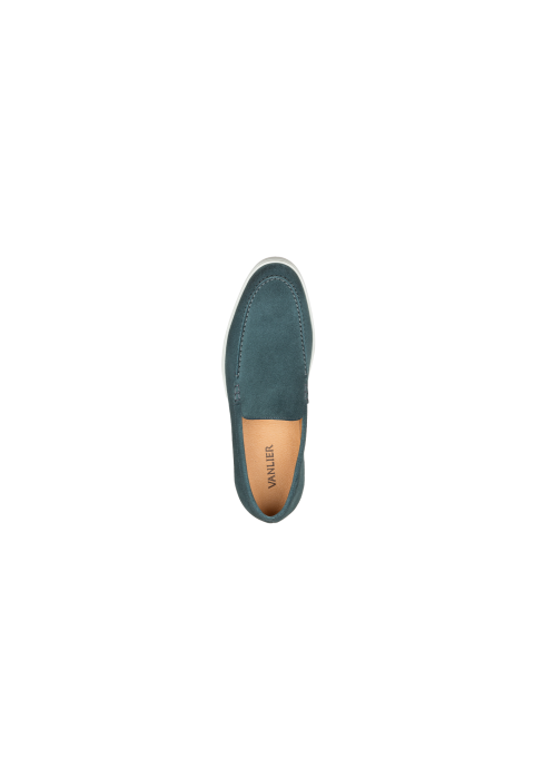 Petrol blauw suède Lugano loafer